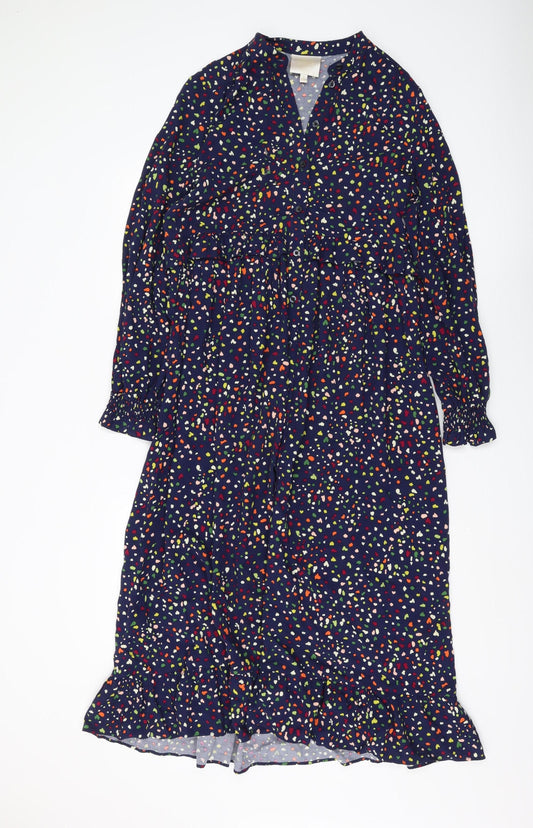 Feather & Bone Women's Floral Midi Shirt Dress Size 8