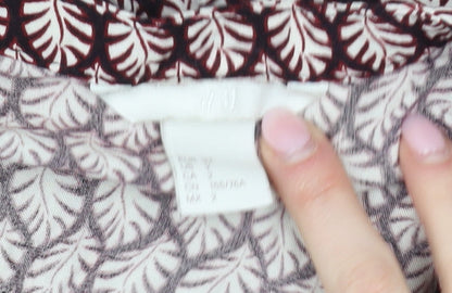H&M Women's Red Floral Blouse Size 10