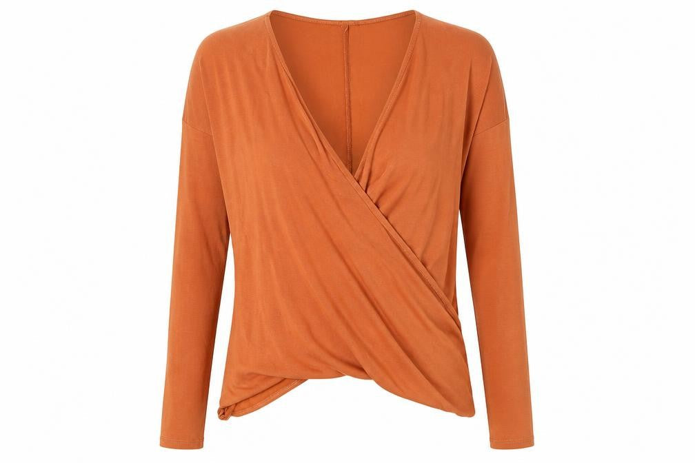 Abercrombie & Fitch Women's Orange XS Wrap Top