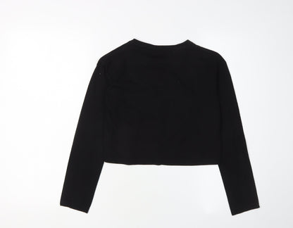 Back view of Firetrap girls’ black cropped logo t-shirt 9-10 years