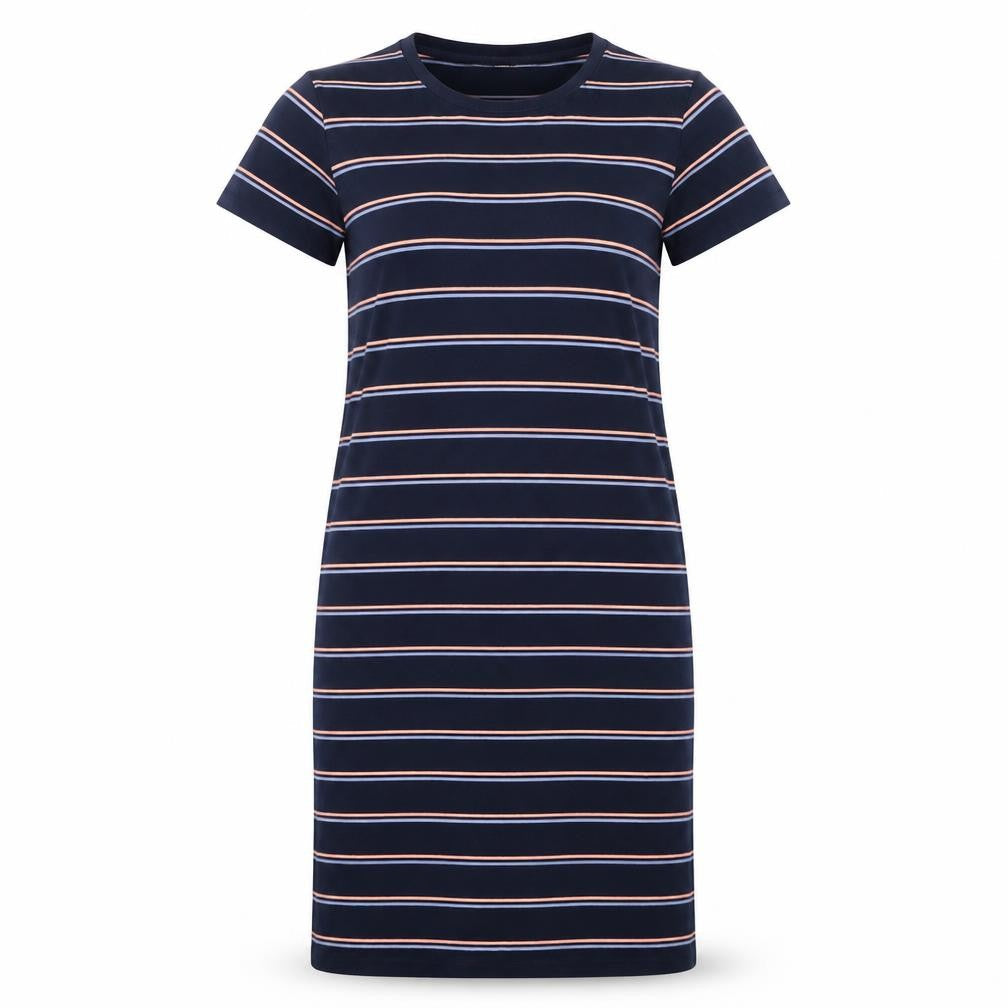 J. Crew Women's Navy Striped T-Shirt Dress S