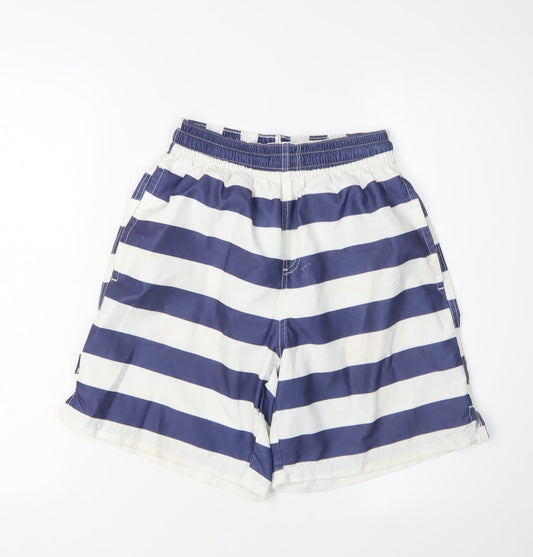 Trespass Men's Blue Striped Athletic Beach Shorts 2XS