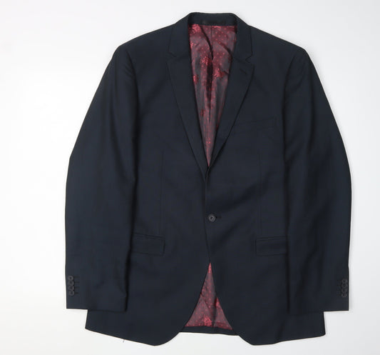 1860 Limited Black Men's Suit Jacket - Size L, Classic Fit
