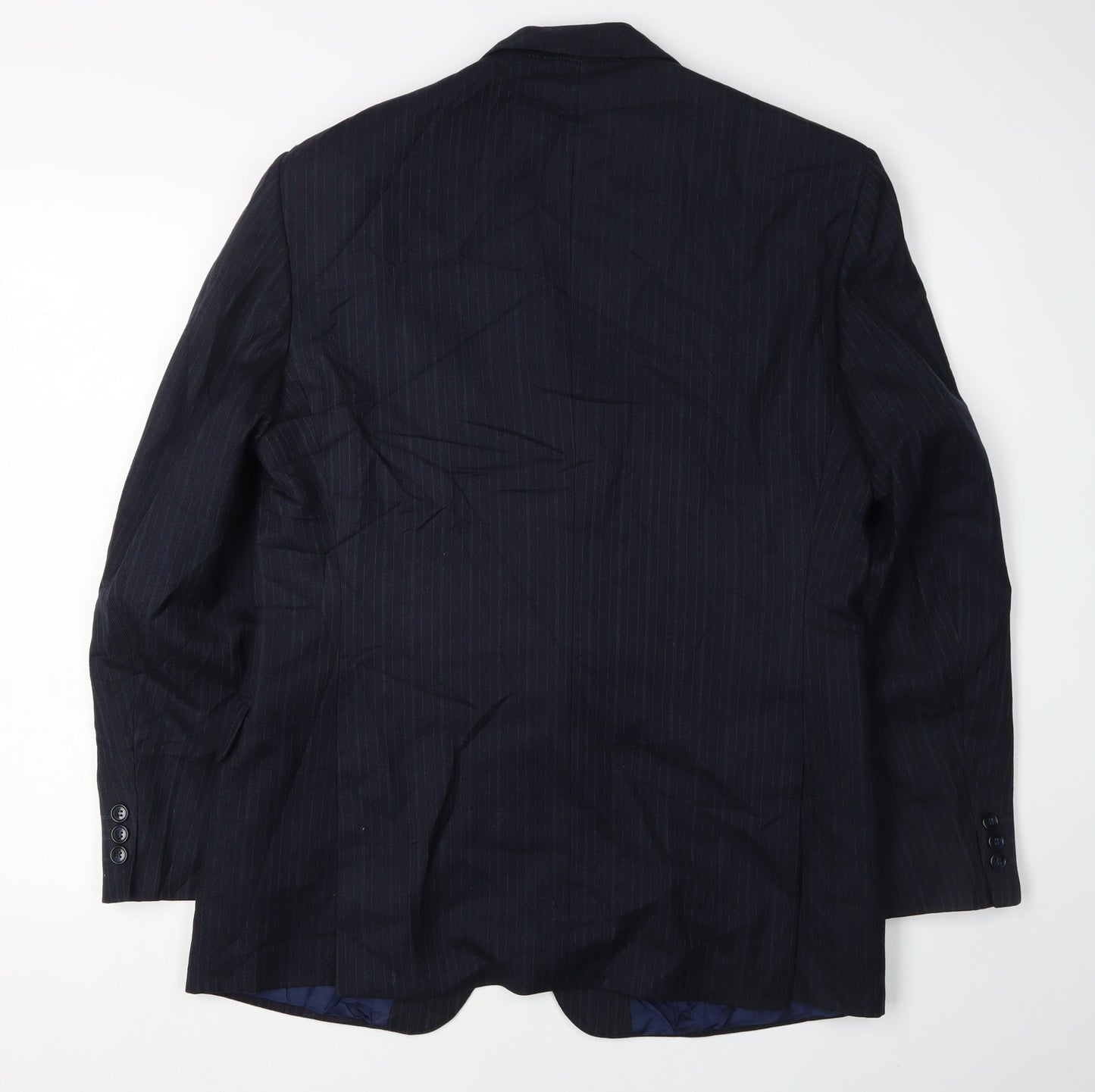 Magee Men's Blue Striped Blazer 40 Single-Breasted