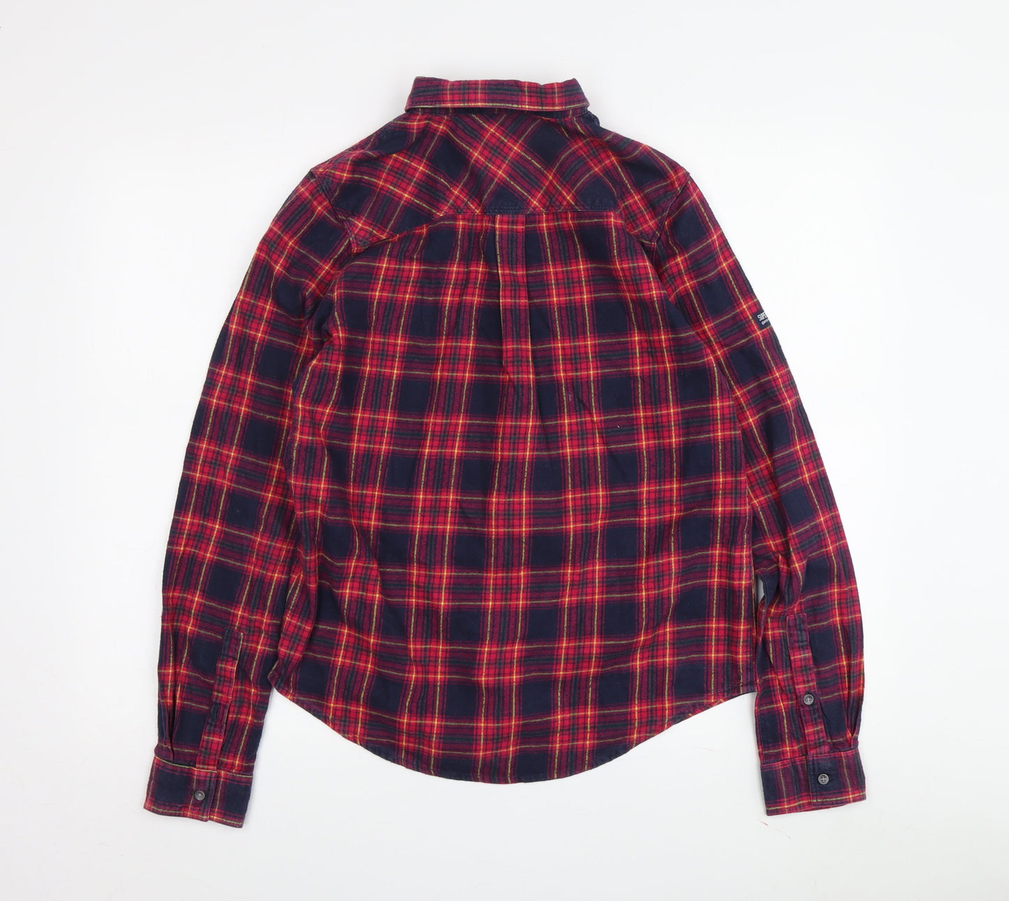 Superdry Women's Red Plaid Button-Up Shirt, S