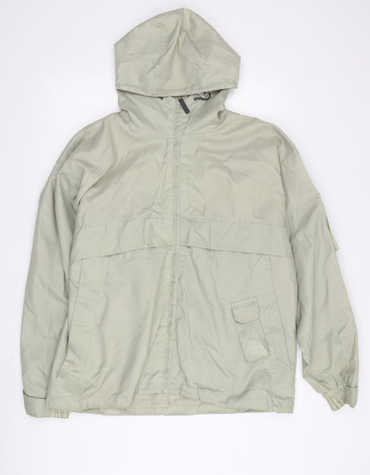 Roberto Donelli Men's Beige Hooded Windbreaker Jacket L