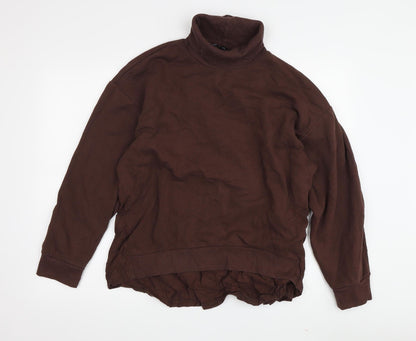 Zara Women's Brown High Neck Long Sleeve Blouse