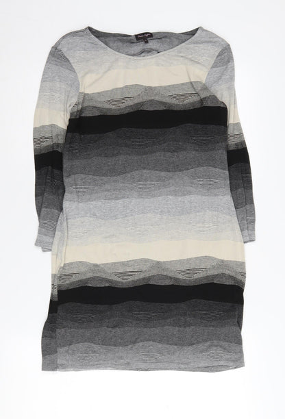 Phase Eight Women's Grey Striped Tunic Jumper Size 12