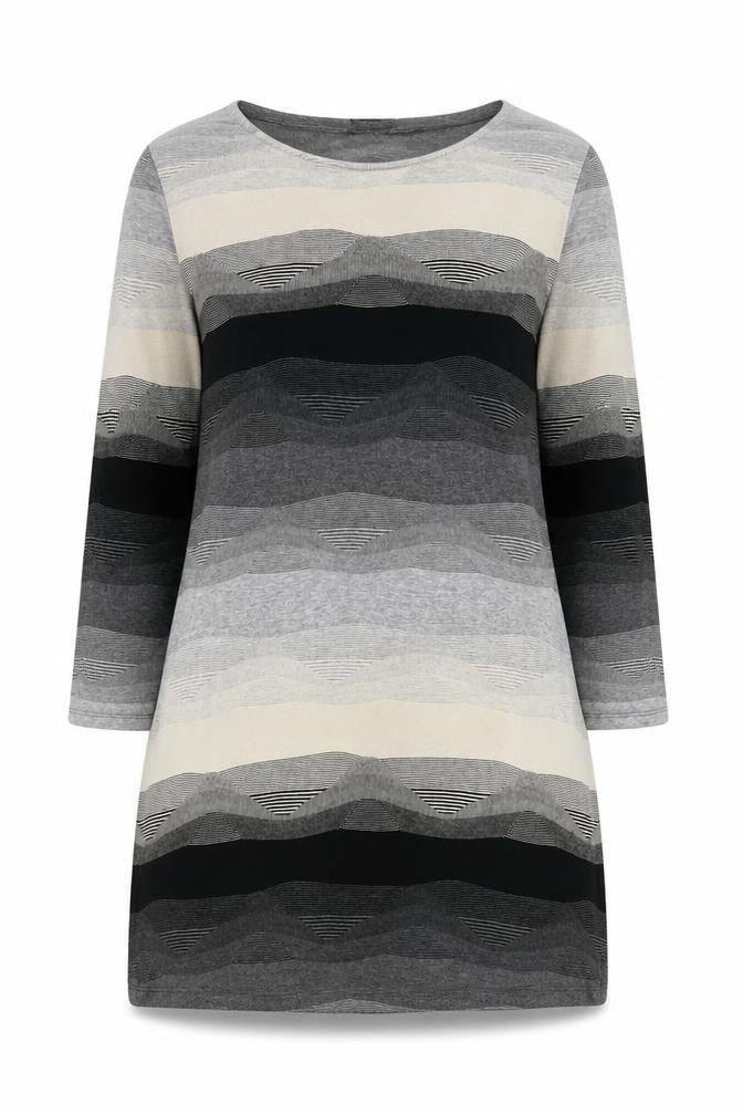 Phase Eight Women's Grey Striped Tunic Jumper Size 12