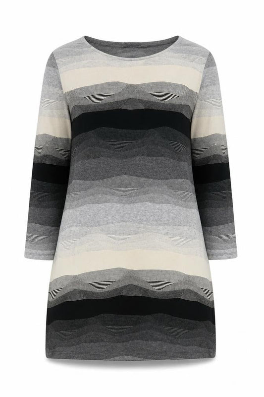 Phase Eight Women's Grey Striped Tunic Jumper Size 12