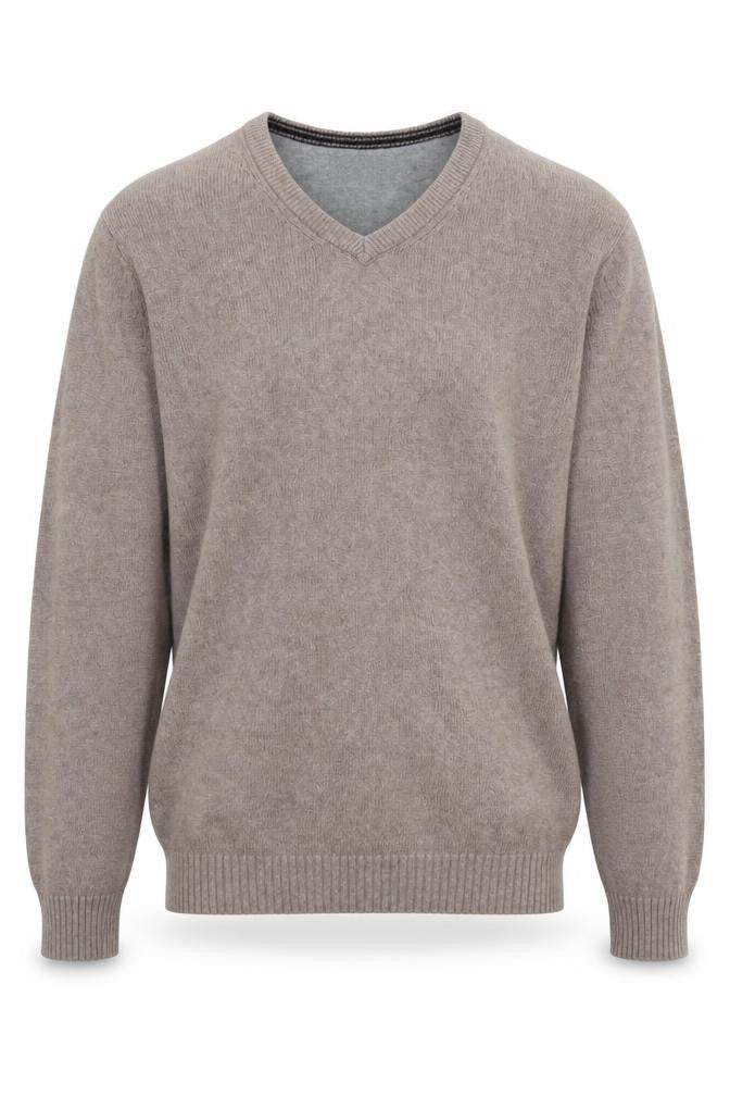 Maine New England Men's Beige V-Neck Cotton Jumper M