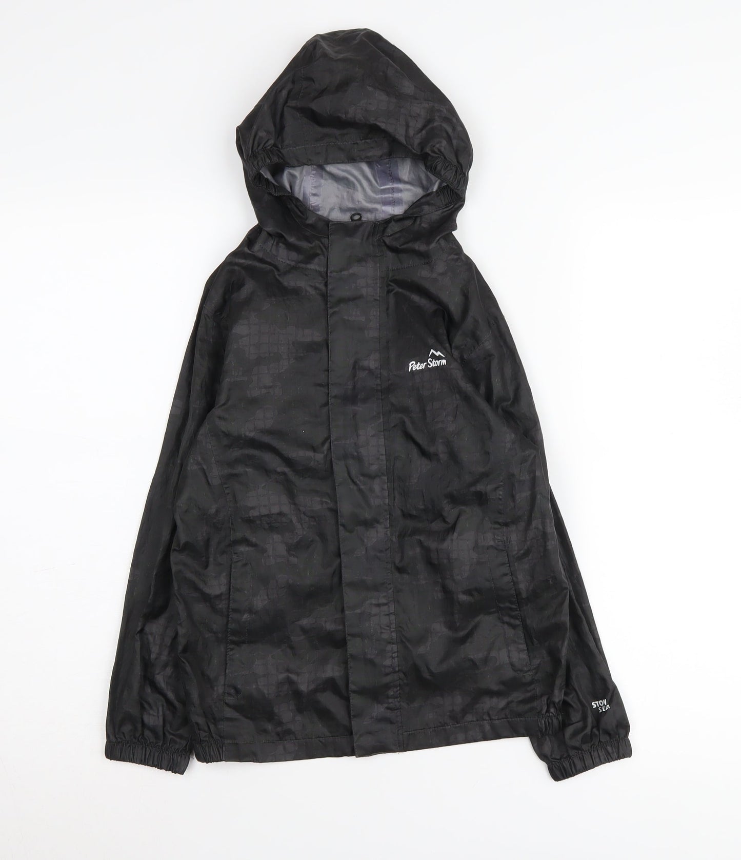 Peter Storm Boys' Black Windbreaker Jacket 7-8 Years