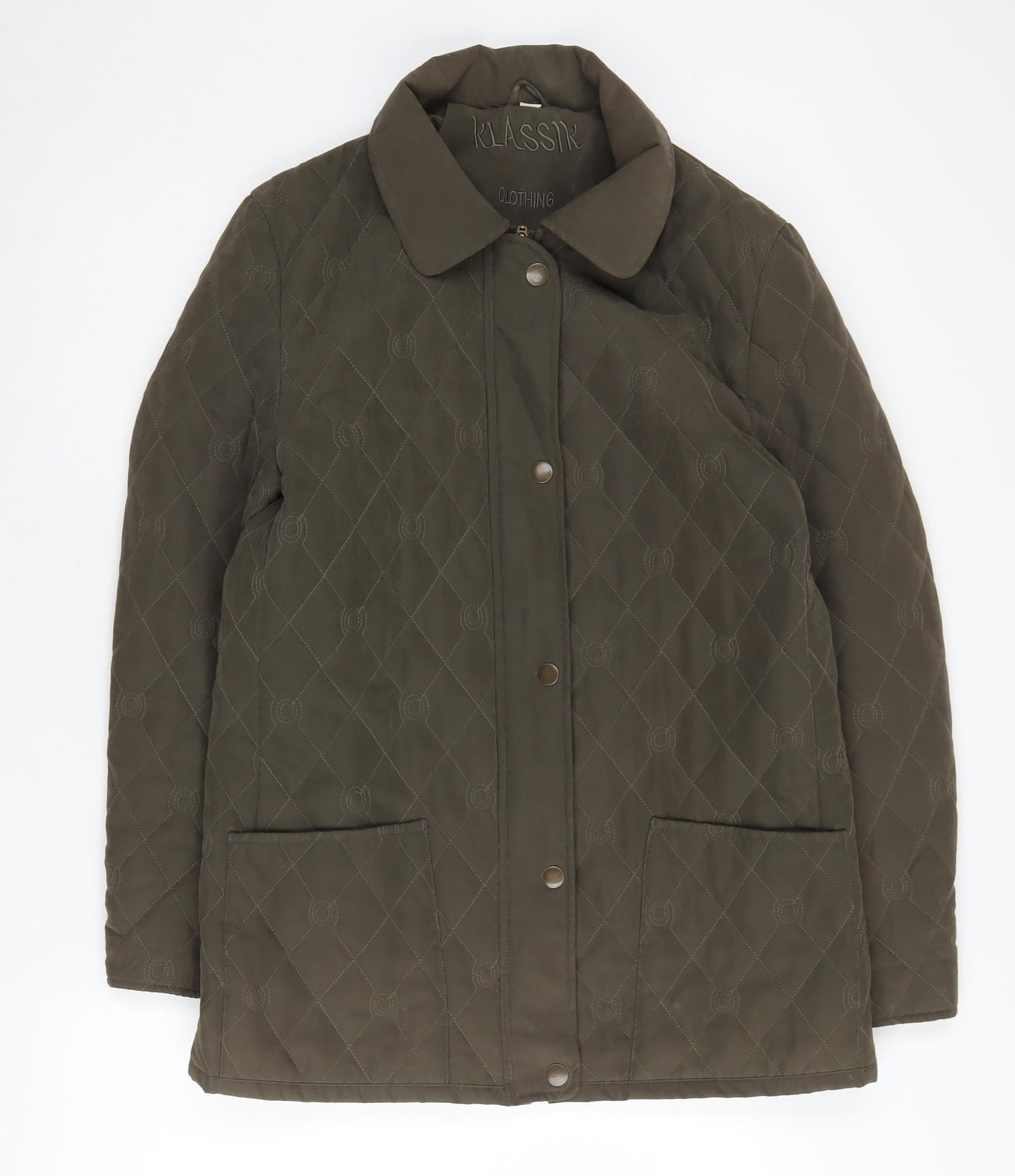 KLASSIK Women's Brown Quilted Jacket Size 12 Regular Fit