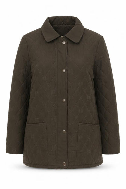 KLASSIK Women's Brown Quilted Jacket Size 12 Regular Fit