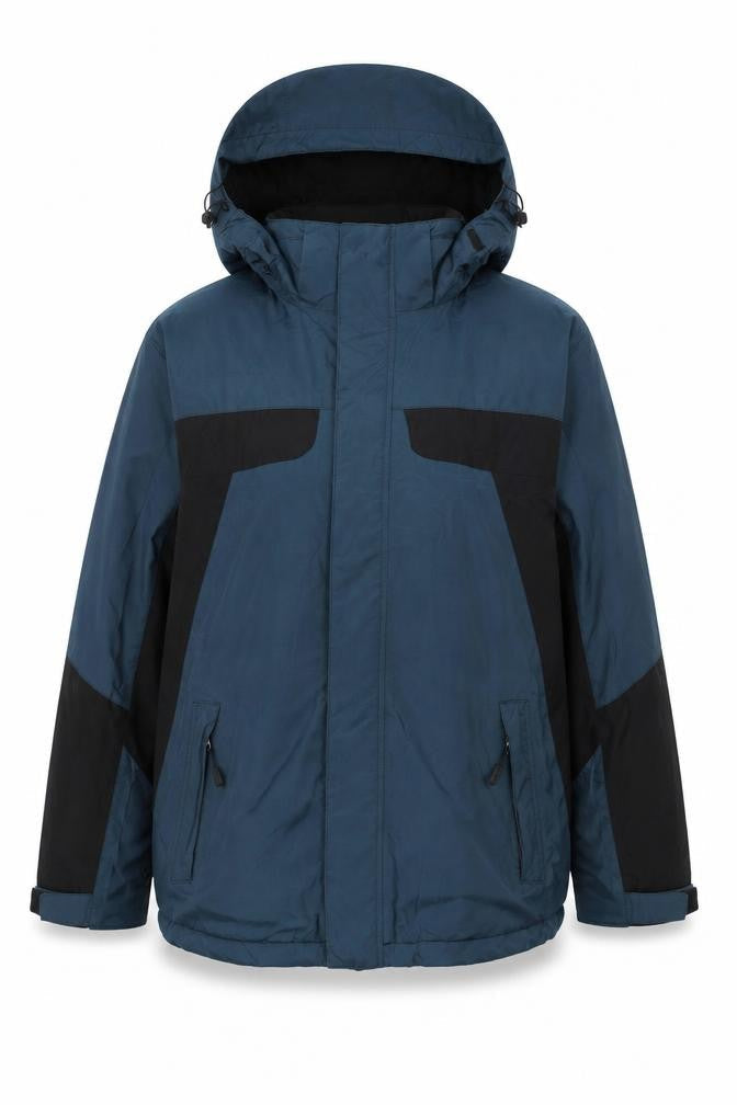 Maine Men's Blue Parka Jacket M Hooded Windproof