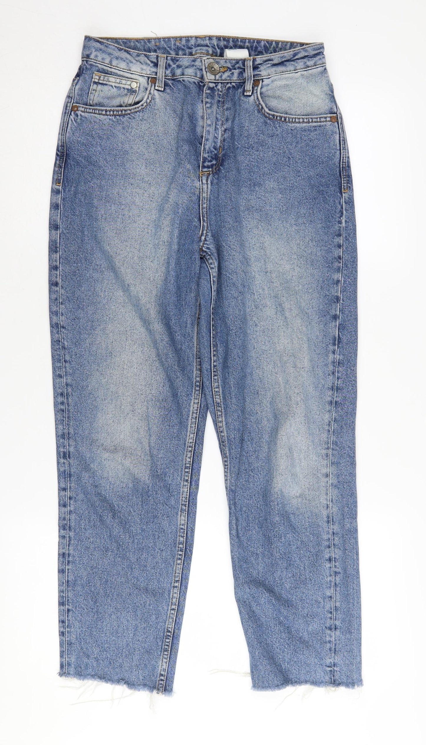 H&M Women’s Blue Mom Jeans, Size 26/32, Relaxed Fit