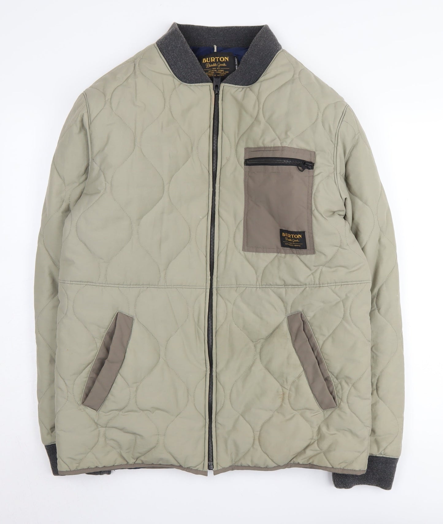 Burton Men's Green Bomber Jacket M Quilted Casual