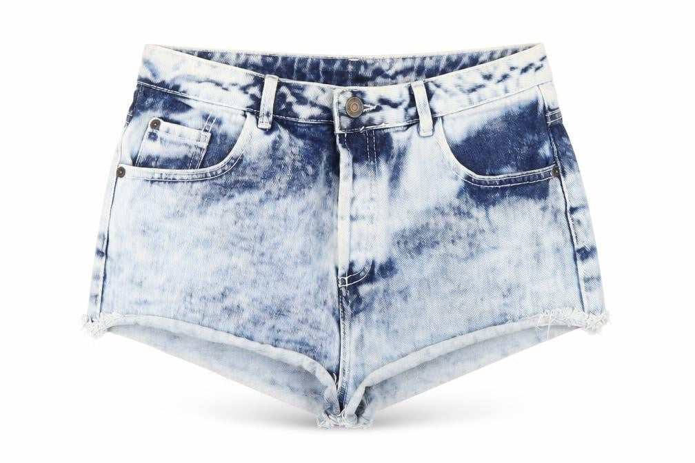 Topshop Women's Blue Cut-Off Denim Shorts, Size 30, Summer Casual