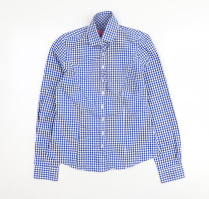 Brook Taverner Women's Blue Check Button-Up Shirt Size 6