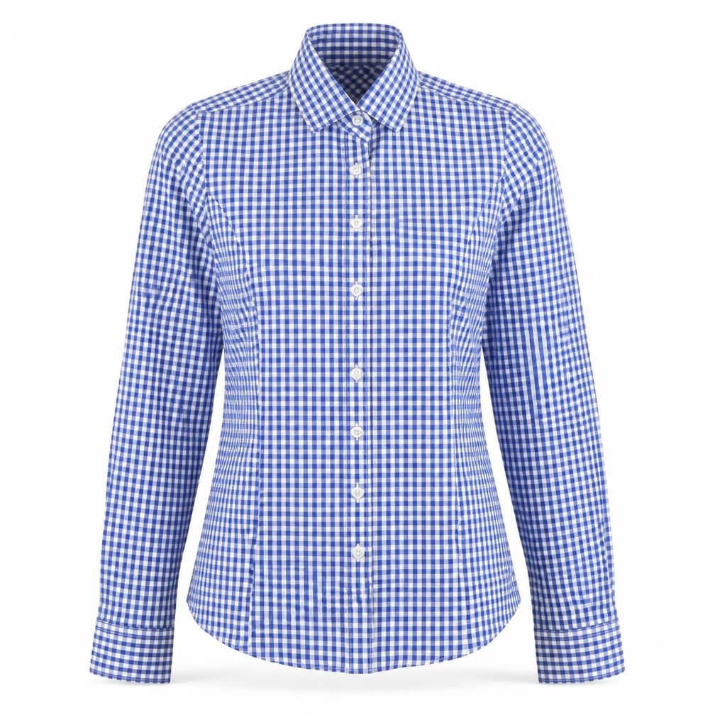 Brook Taverner Women's Blue Check Button-Up Shirt Size 6