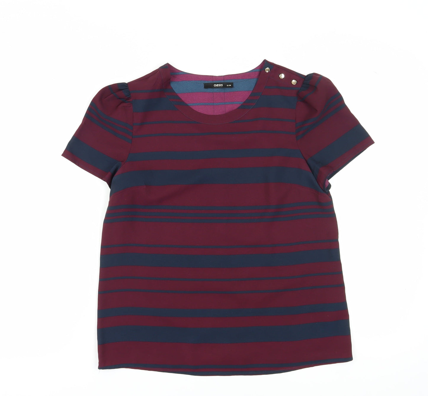 Oasis Women's Multicoloured Striped T-Shirt Size 12