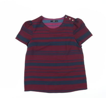 Oasis Women's Multicoloured Striped T-Shirt Size 12