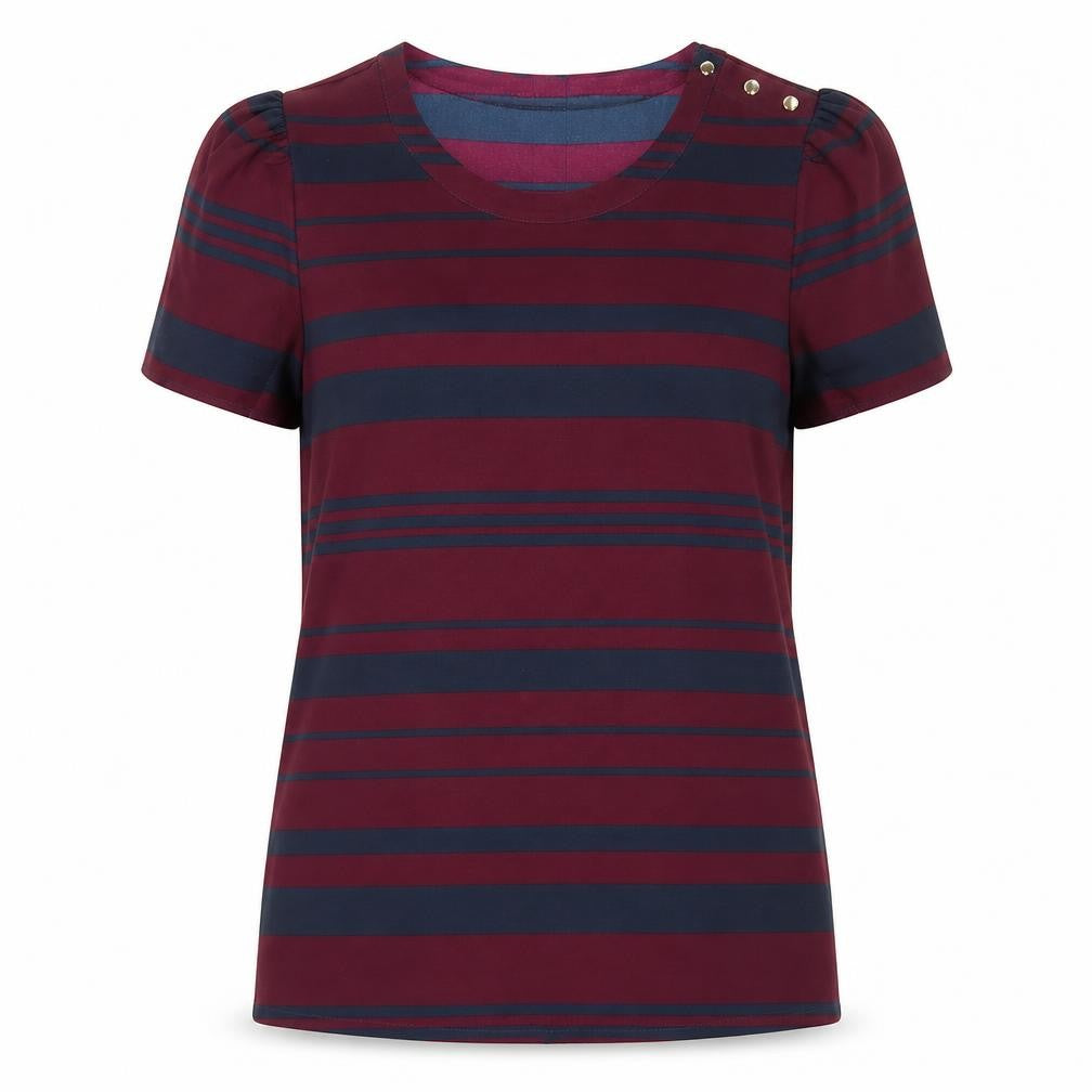 Oasis Women's Multicoloured Striped T-Shirt Size 12