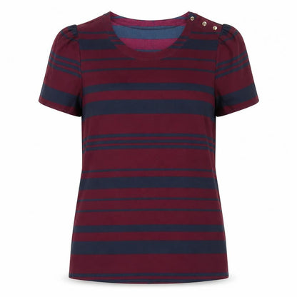 Oasis Women's Multicoloured Striped T-Shirt Size 12