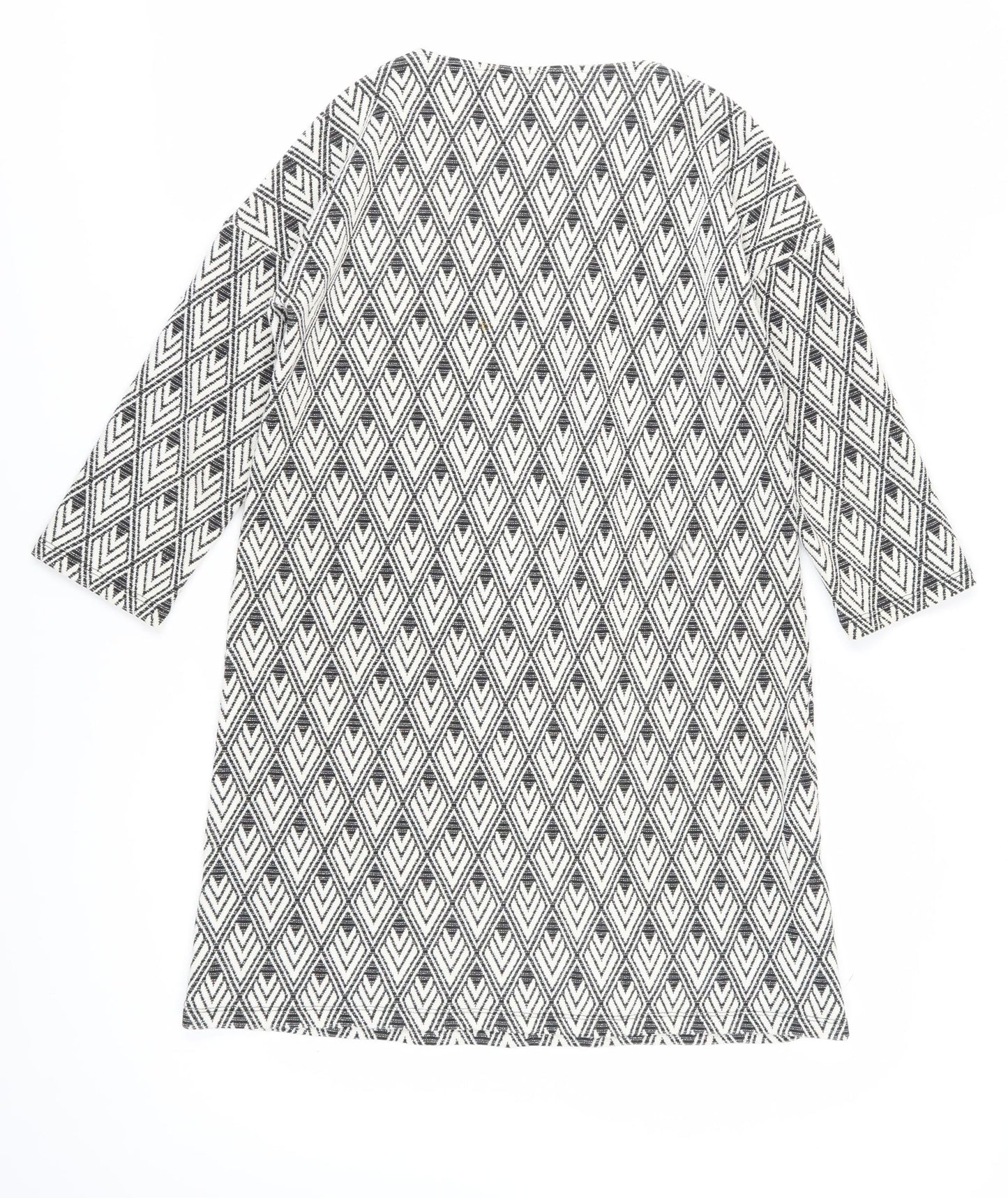 Mango Women's Black Shift Dress S Geometric