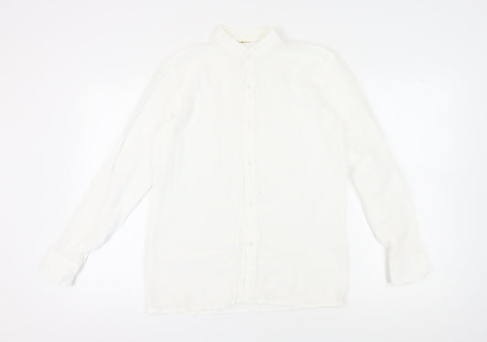 ZiP Shop Unisex White Collared Button-Up M