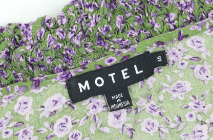 Motel Rocks Women's Multicoloured Floral Cropped Blouse - Size S