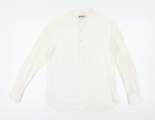 Fabindia Women's White Slim Fit Blouse, Size 8