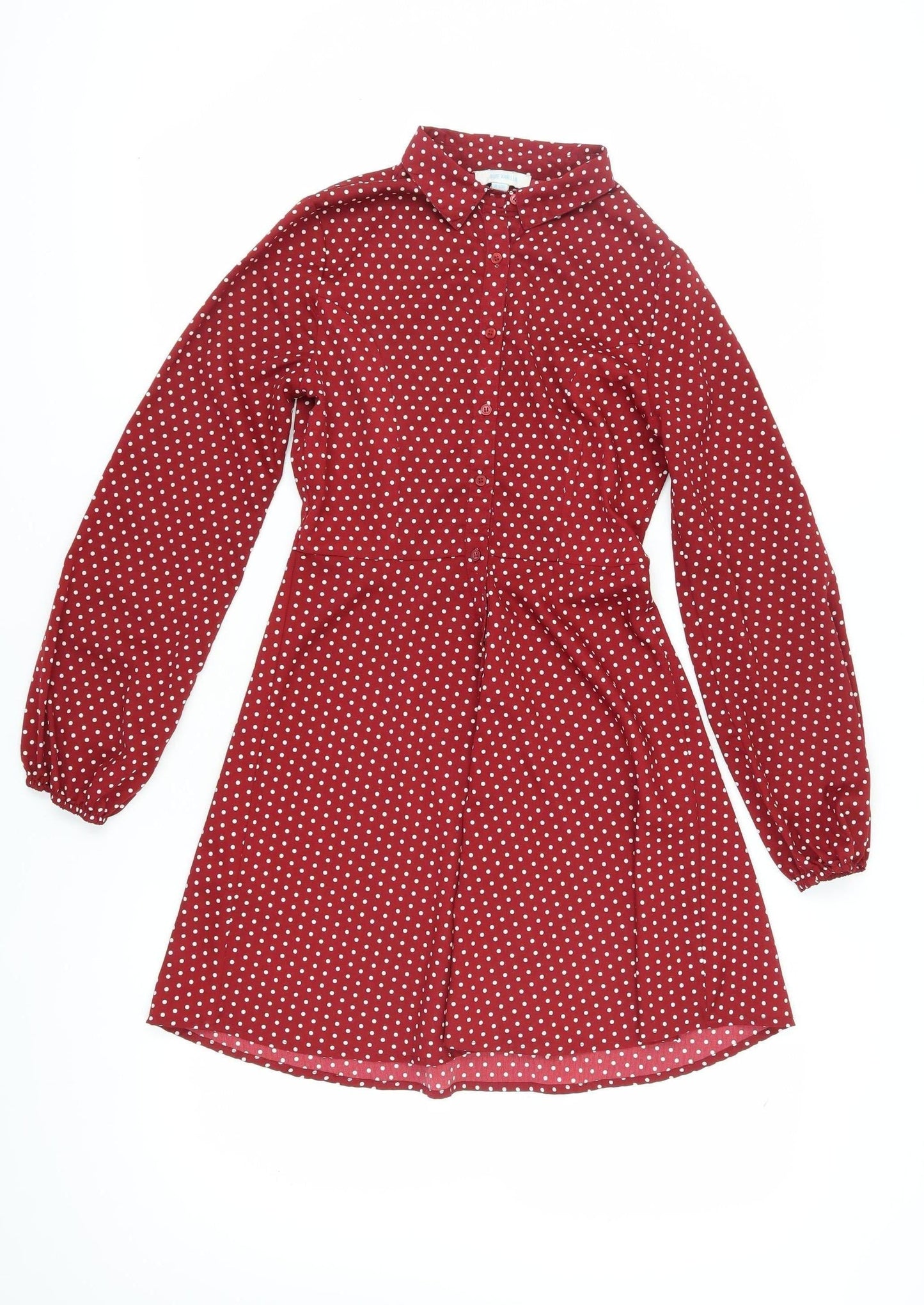 Blue Vanilla Women's Red Polka Dot Shirt Dress XS