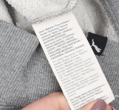Brand and care label for Puma Men's Grey Pullover Sweatshirt L