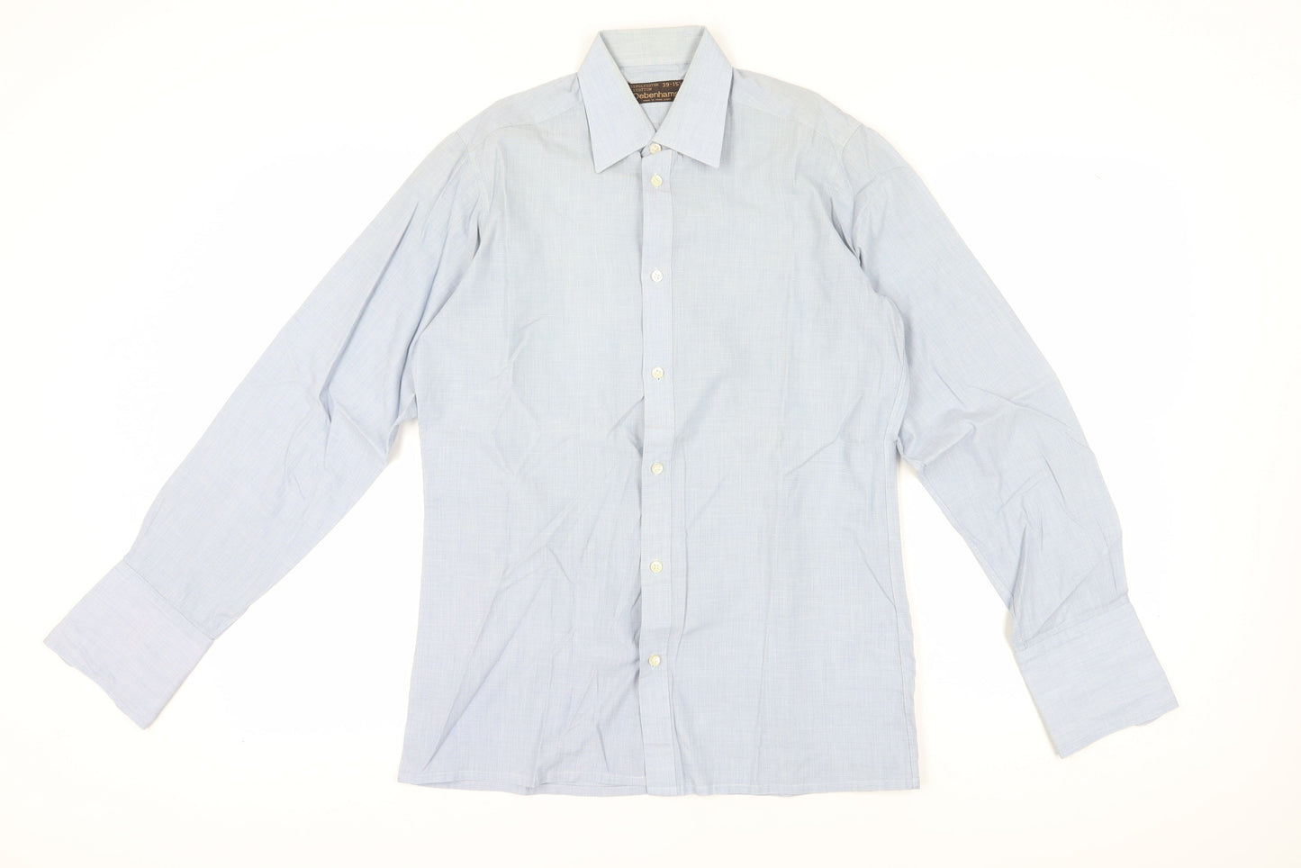 Debenhams Men's Blue Dress Shirt, Size 39, Long Sleeve