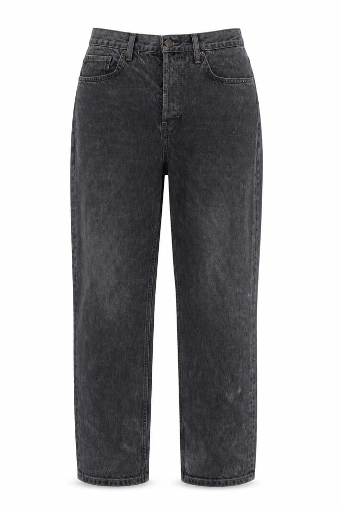 Topshop Women's Grey Straight-Leg Jeans L