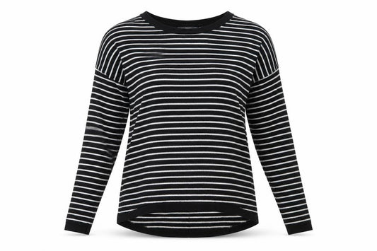 Paul Costelloe Women's Black Striped Pullover Jumper