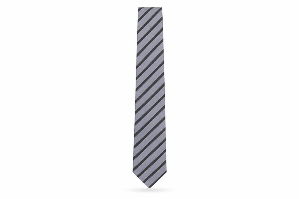 Jeff Banks Men's Silver Striped Designer Tie Silk