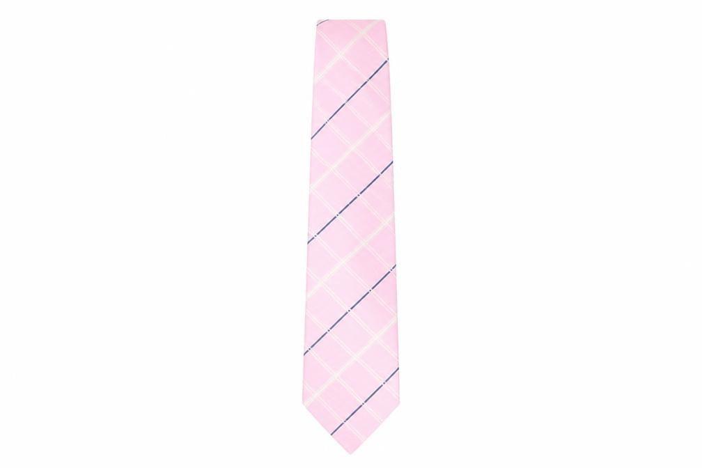 Dehavilland Pink Checked Men's Tie, One Size
