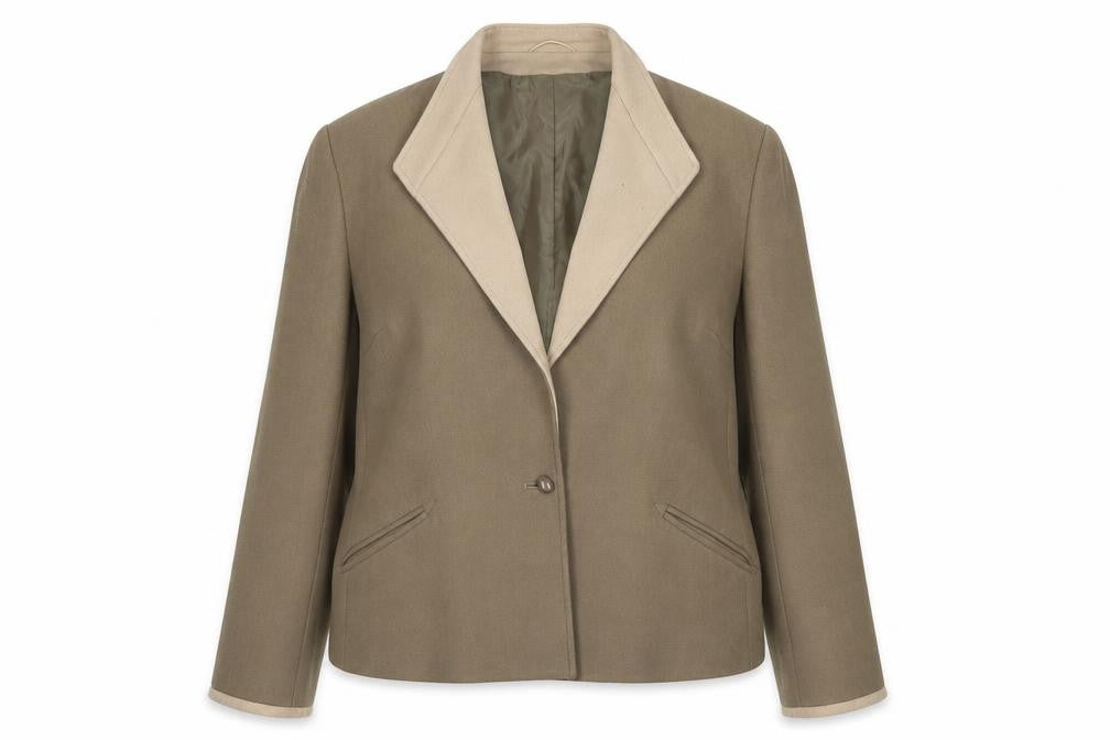 Windsmoor Beige Women's Blazer, Single-Breasted Wool, 18