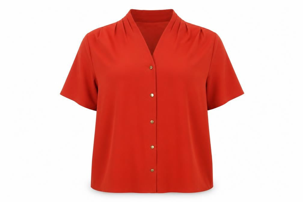 Eastex Women's Red Button-Up Top - Size 16