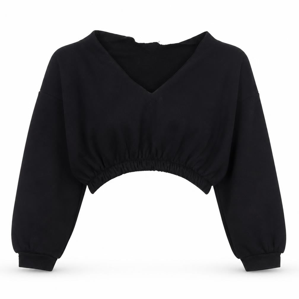 PrettyLittleThing Black Off Shoulder Sweatshirt, Women's M