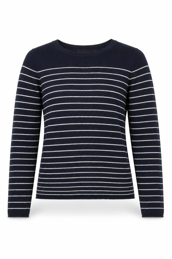 White Label Women's Blue Striped Crew Neck Jumper Size 8