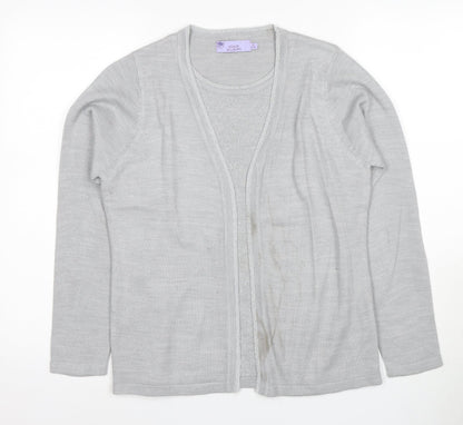Additional front view of Honor Millburn Women's Grey Cardigan S