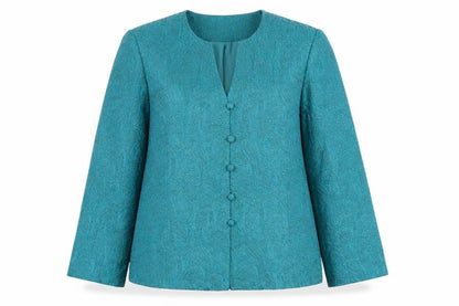 Eastex Women's Green Suit Jacket Size 10 Paisley