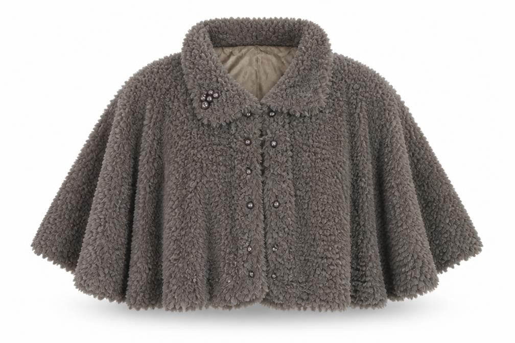 Frock Me Women's Grey Cropped Cape Jacket Size L