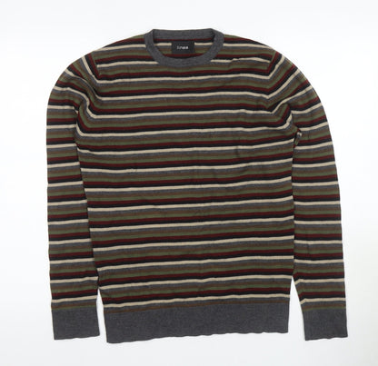 Additional front view of Linea Men's Multicoloured Striped Wool Jumper S