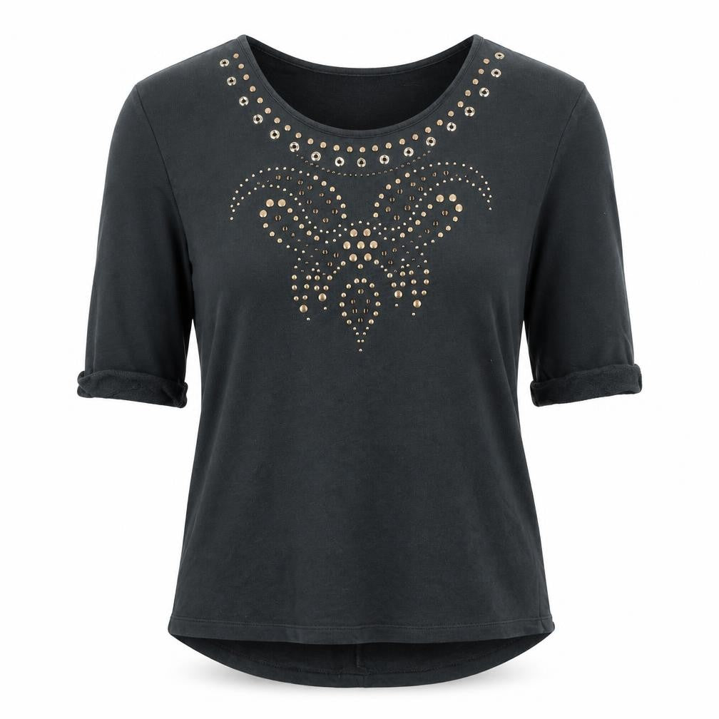 Next Women's Black Studded T-Shirt Size 10