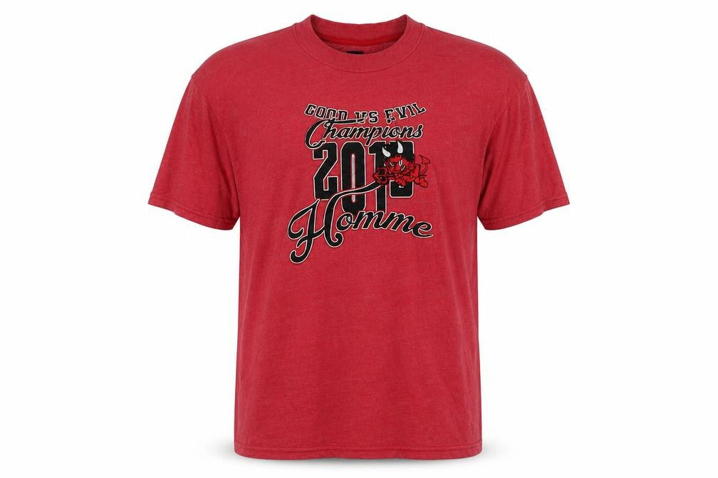 boohooMAN Men's Red Graphic T-Shirt L Regular Fit