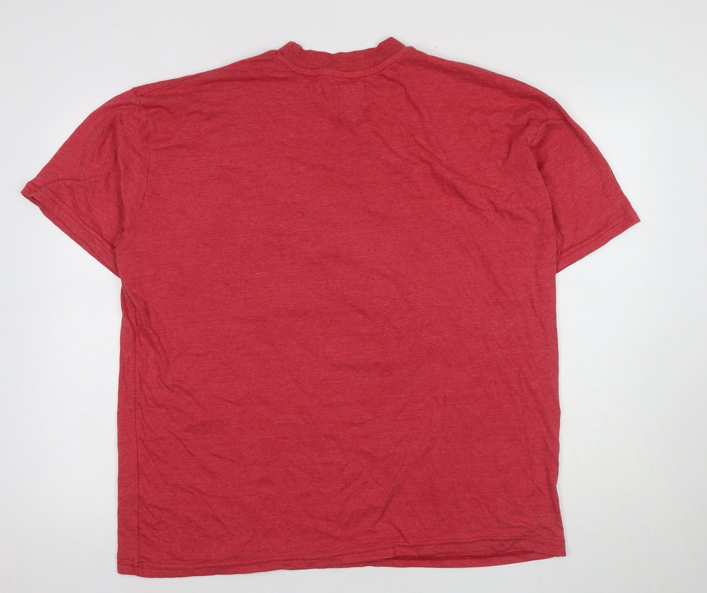 boohooMAN Men's Red Graphic T-Shirt L Regular Fit